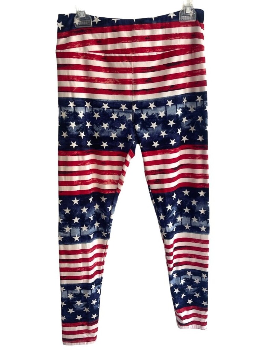 LuLaRoe American Flag Leggings Sz O/S Stars Stripes Patriotic Stretch Pants